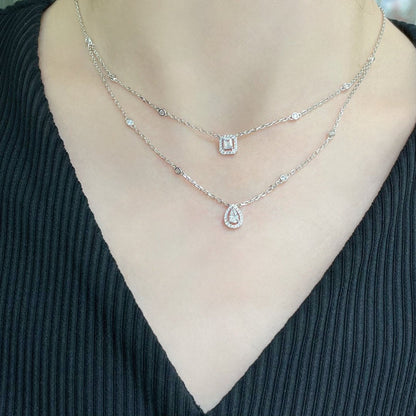 [AURORA]MY TWIN 2 ROW DIAMOND NECKLACE