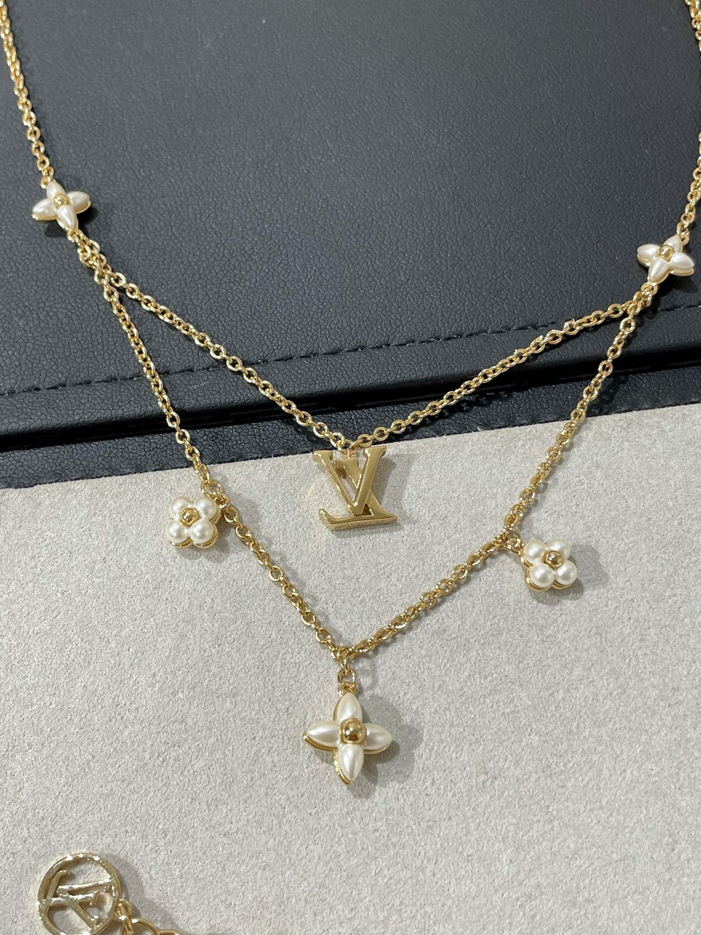 [Aurora]FLOWERGRAM GOLD MOP DOUBLE ROW NECKLACE