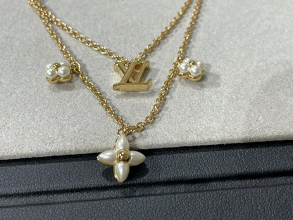 [Aurora]FLOWERGRAM GOLD MOP DOUBLE ROW NECKLACE