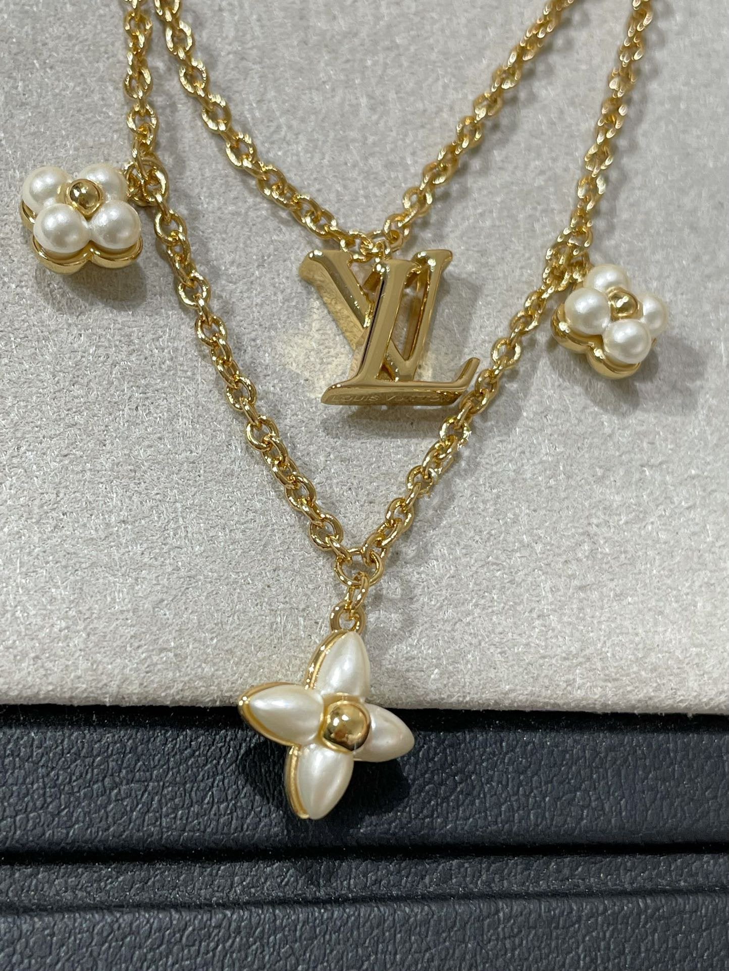 [Aurora]FLOWERGRAM GOLD MOP DOUBLE ROW NECKLACE