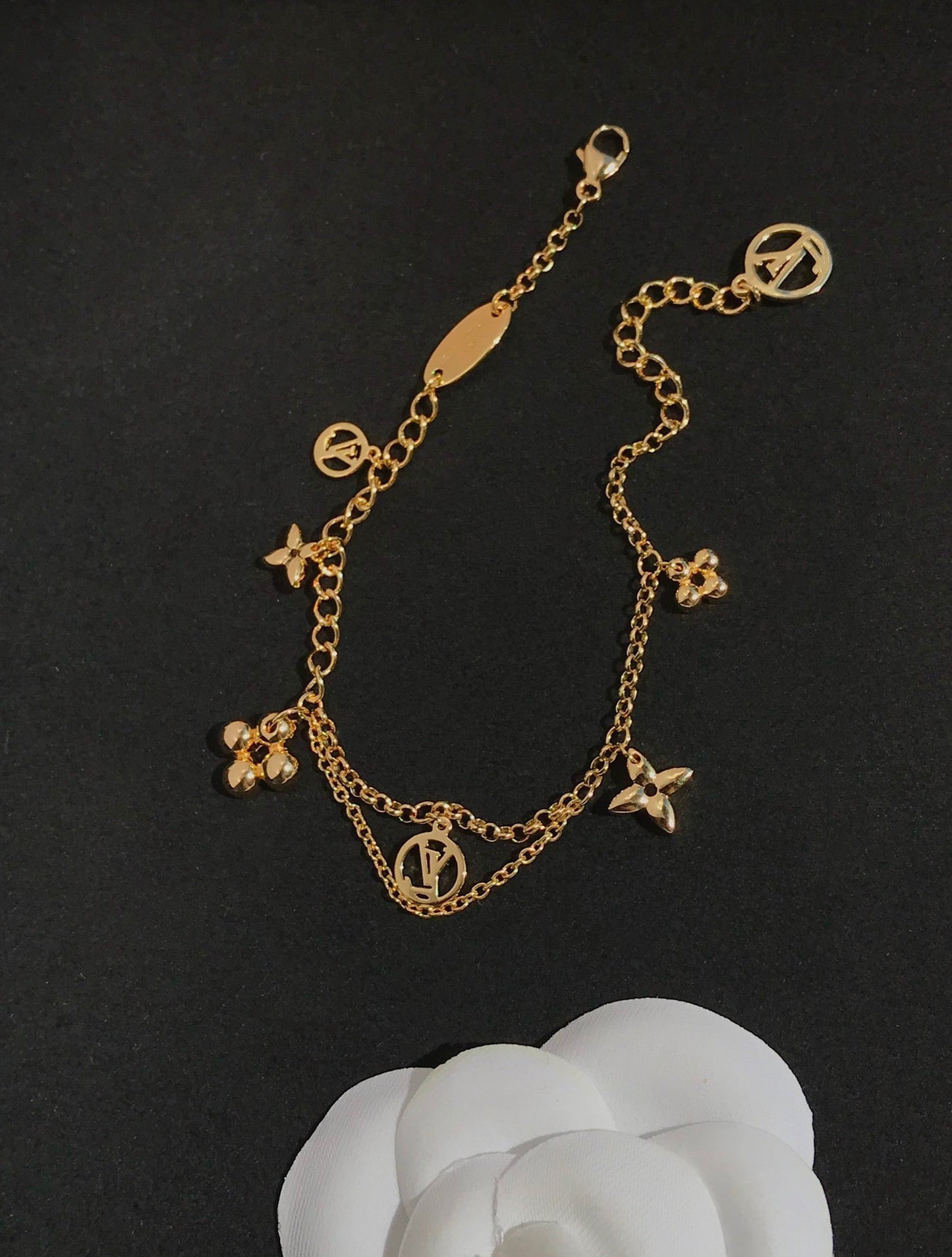 [Aurora]BLOOMING PINK GOLD MOP BRACELET