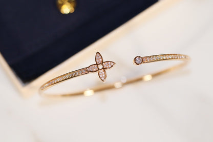[Aurora]IDYLLE GOLD OPEN BRACELET DIAMOND PAVED