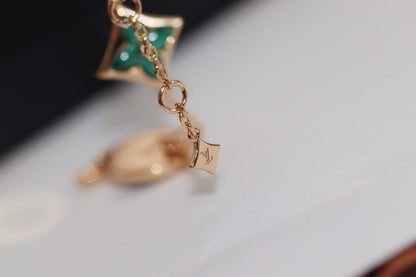 [Aurora]STAR AND SUN 4 MOTIF PINK GOLD MALACHITE BRACELET