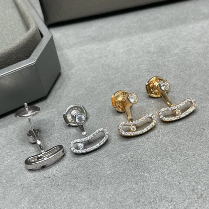 [AURORA]MOVE UNO PINK GOLD DIAMOND EARRINGS