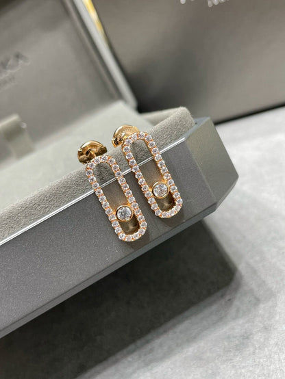 [AURORA]MOVE UNO STUD DIAMOND PAVED EARRINGS