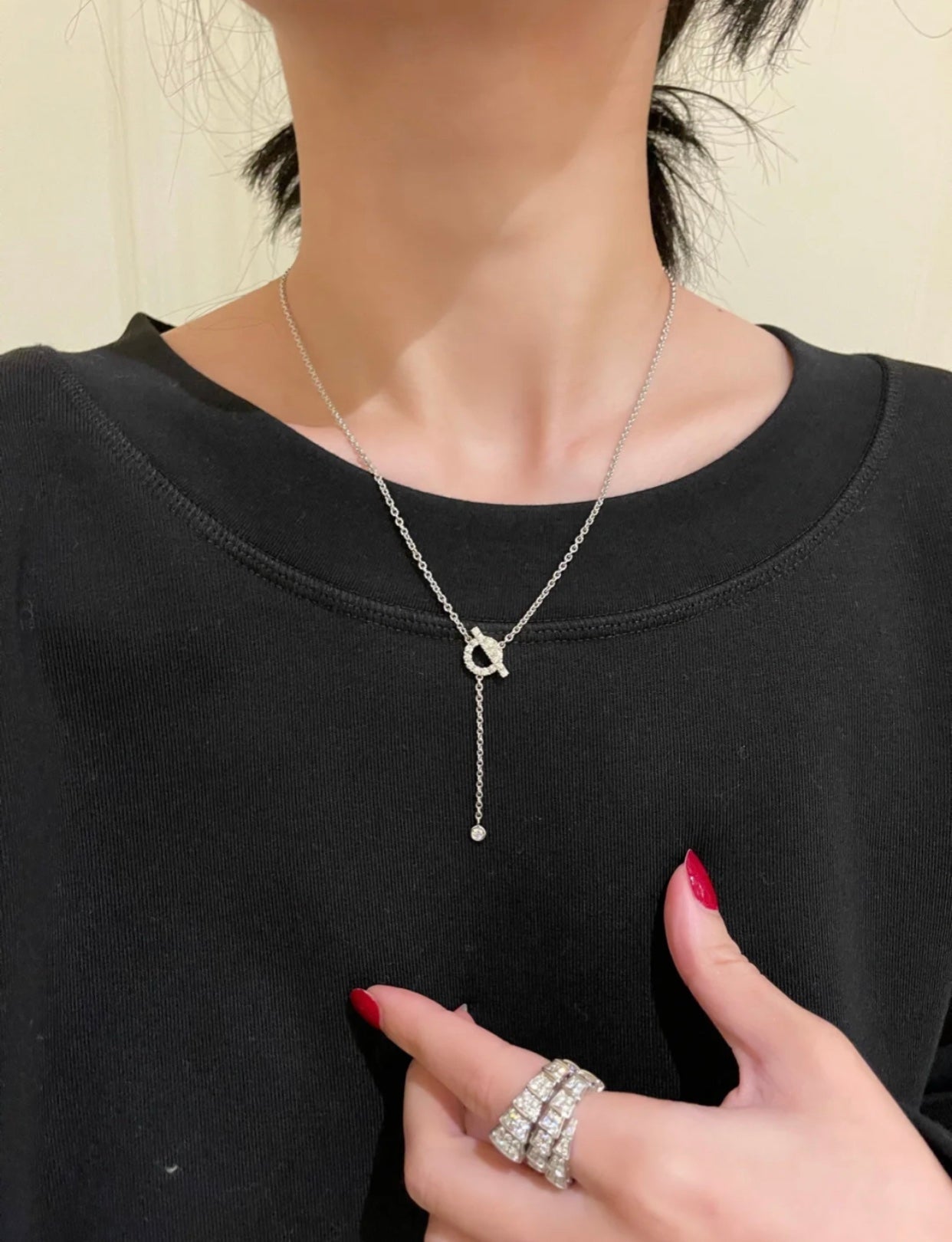 [Aurora]FINESSE SILVER DIAMOND NECKLACE