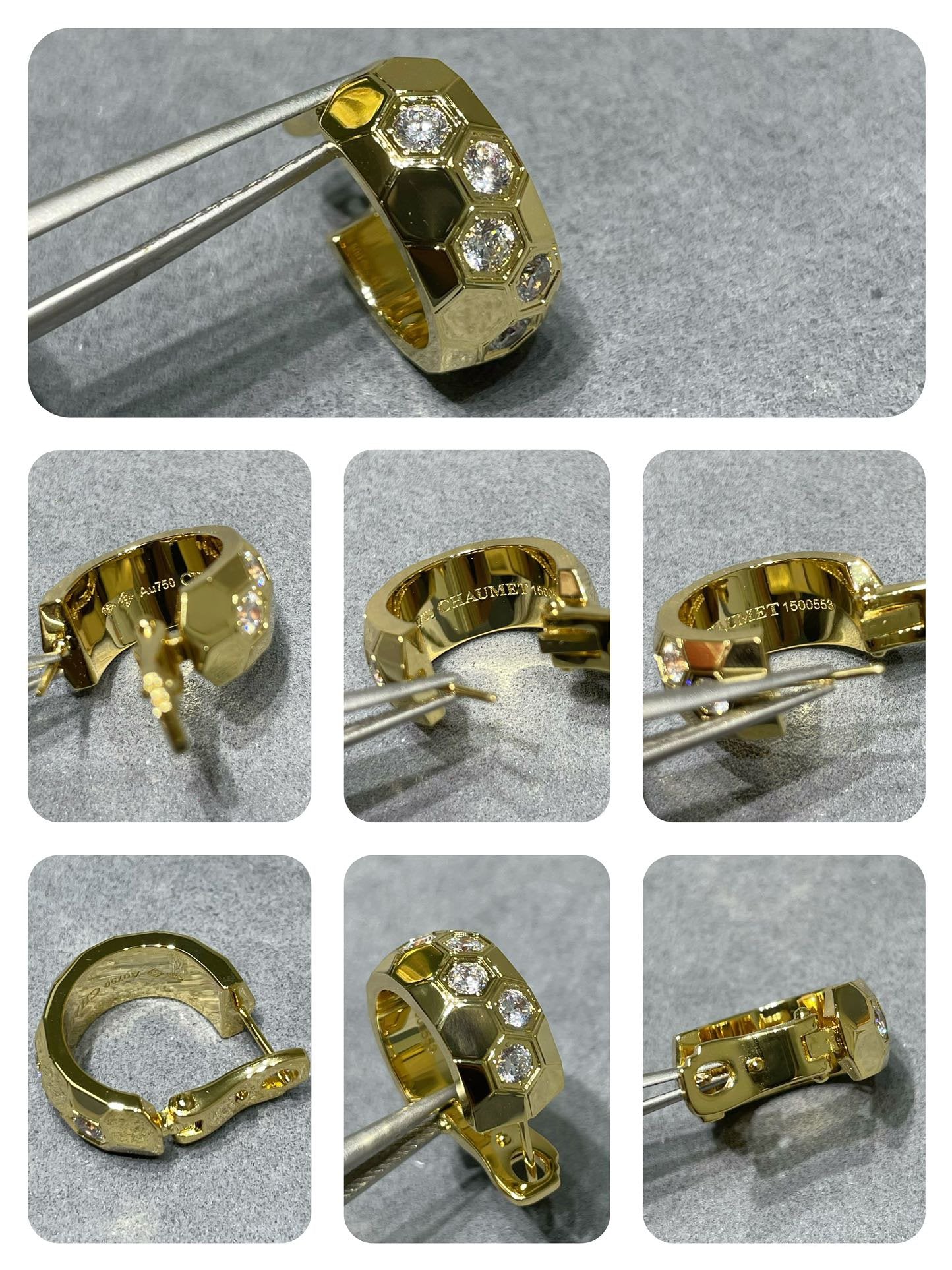 [Aurora]BEE LOVE DIAMOND HOOP EARRINGS