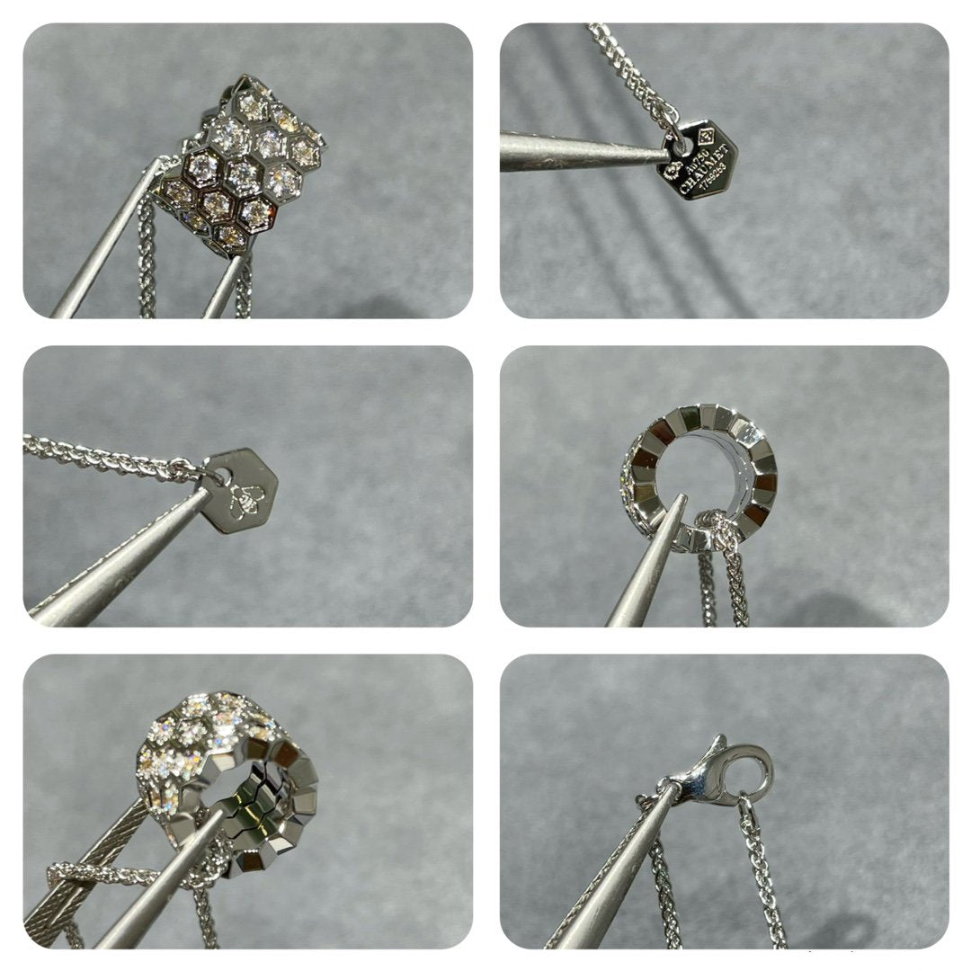 [Aurora]BEE LOVE DIAMOND PAVED 3 ROW NECKLACE