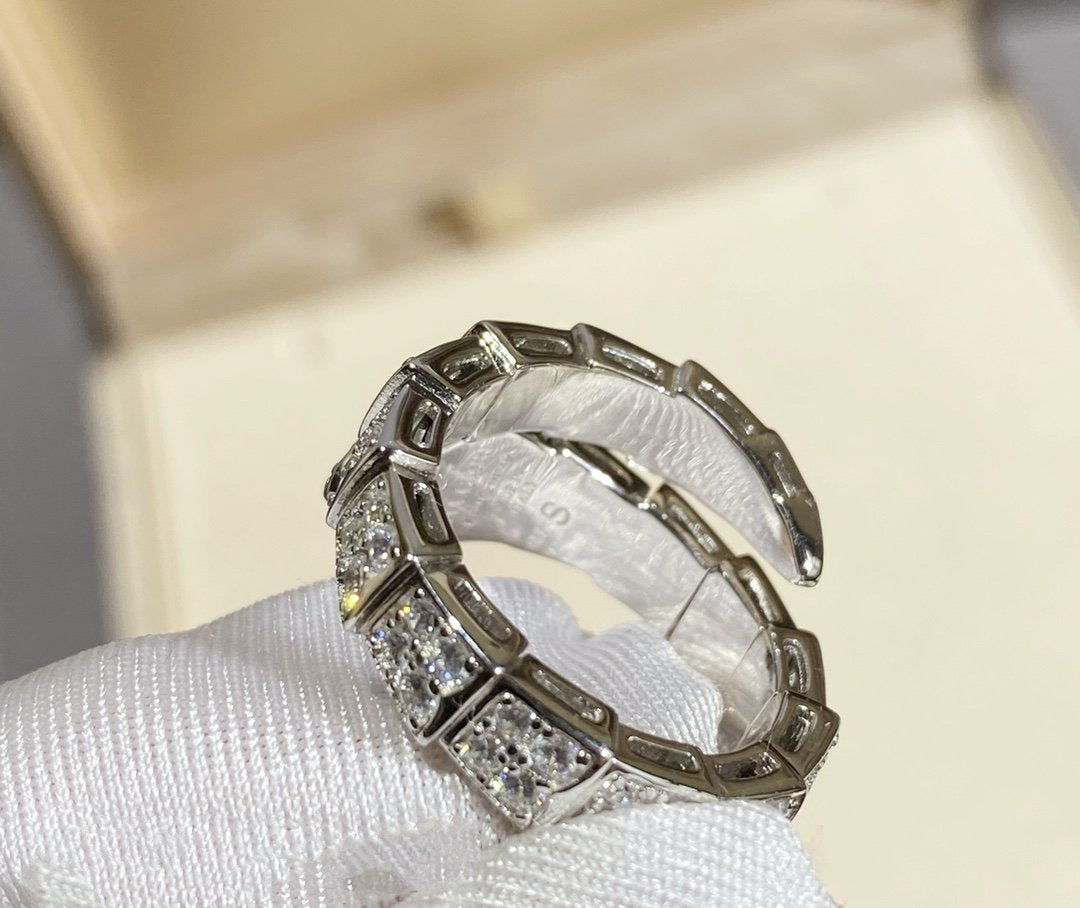 [Aurora]SERPENTI RING SILVER DIAMOND PAVED