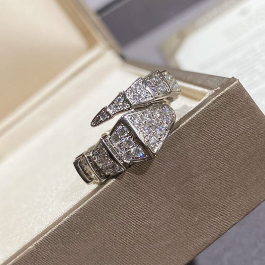 [AURORA]SERPENTI GROSSER RING SILBER MIT DIAMANTEN