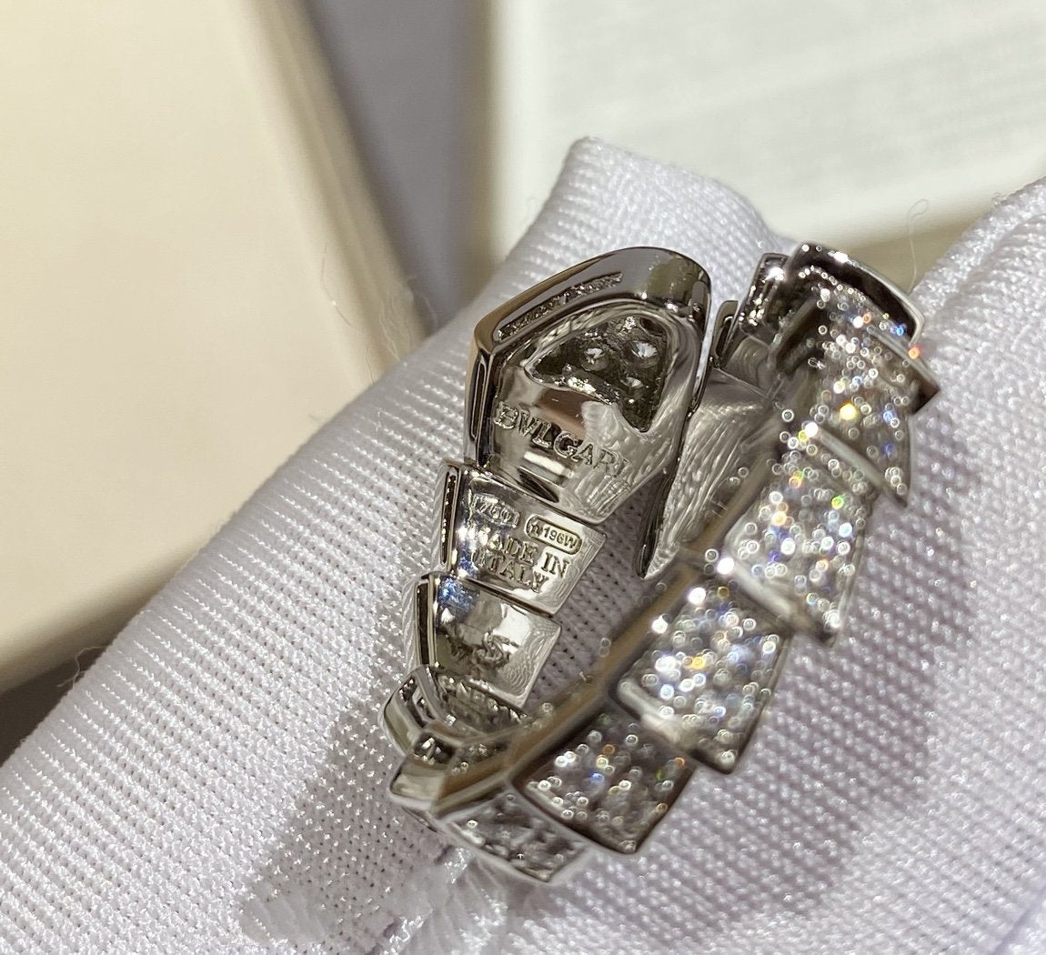 [Aurora]SERPENTI LARGE RING SILVER DIAMOND PAVED