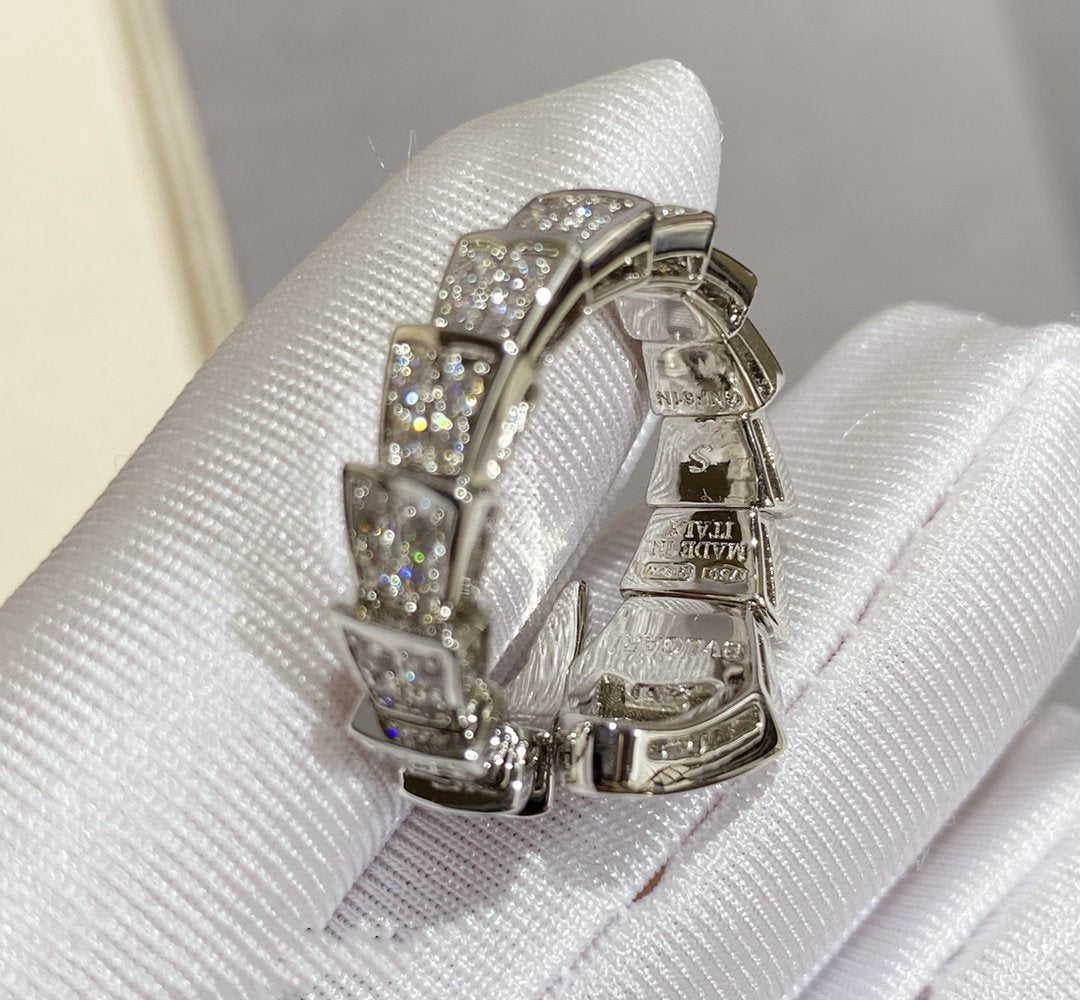 [Aurora]SERPENTI LARGE RING SILVER DIAMOND PAVED