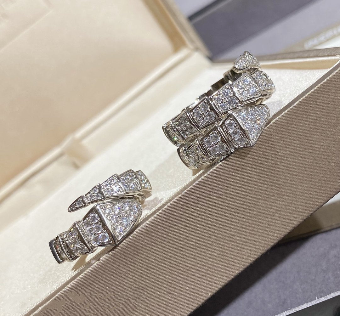 [Aurora]SERPENTI LARGE RING SILVER DIAMOND PAVED