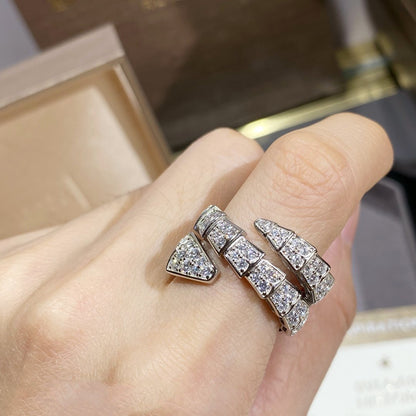 [AURORA]SERPENTI DOPPELRING SILBER MIT DIAMANTEN