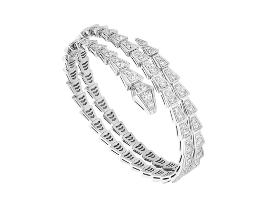 [Aurora]SERPENTI BRACELET SILVER DIAMOND DOUBLE ROW