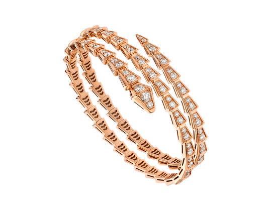 [AURORA]SERPENTI BRACELET PINK GOLD DIAMOND DOUBLE ROW
