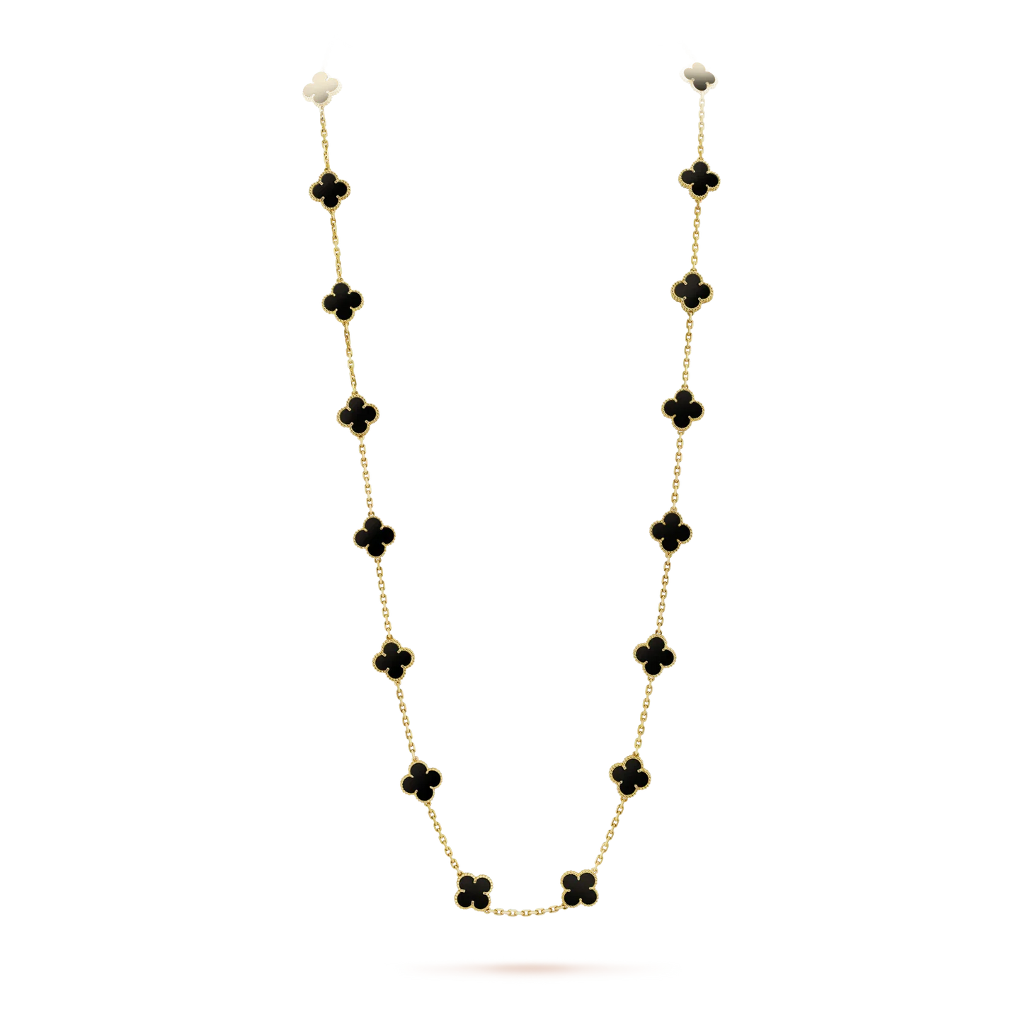 [Aurora]CLOVER 20 MOTIFS ONYX NECKLACE