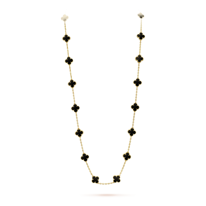 [Aurora]CLOVER 20 MOTIFS ONYX NECKLACE