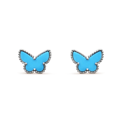 [Aurora]BUTTERFLY TURQUOISE EARRINGS SILVER