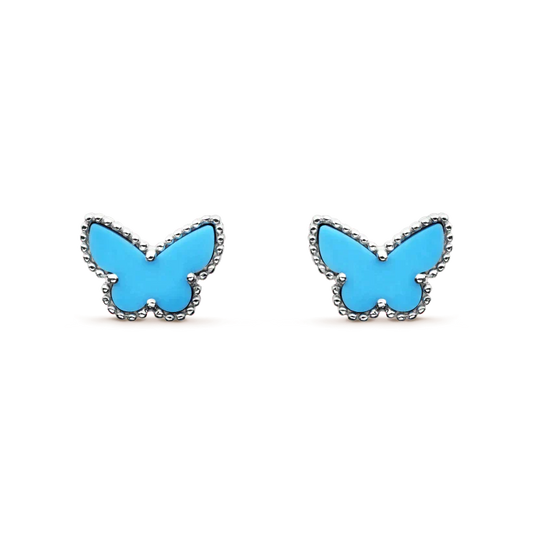 [Aurora]BUTTERFLY TURQUOISE EARRINGS SILVER