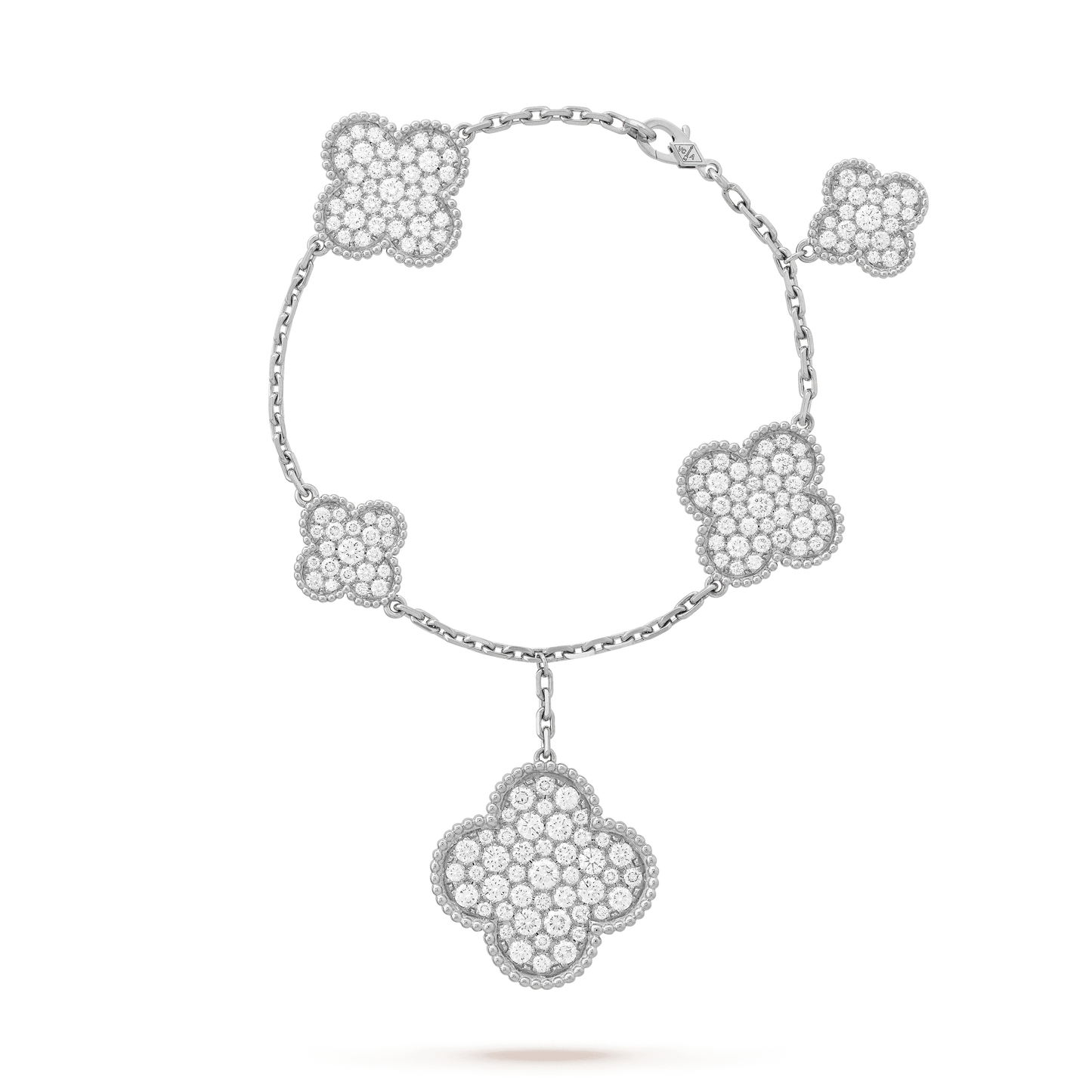 [Aurora]CLOVER 6 MOTIFS SILVER DIAMOND BRACELET