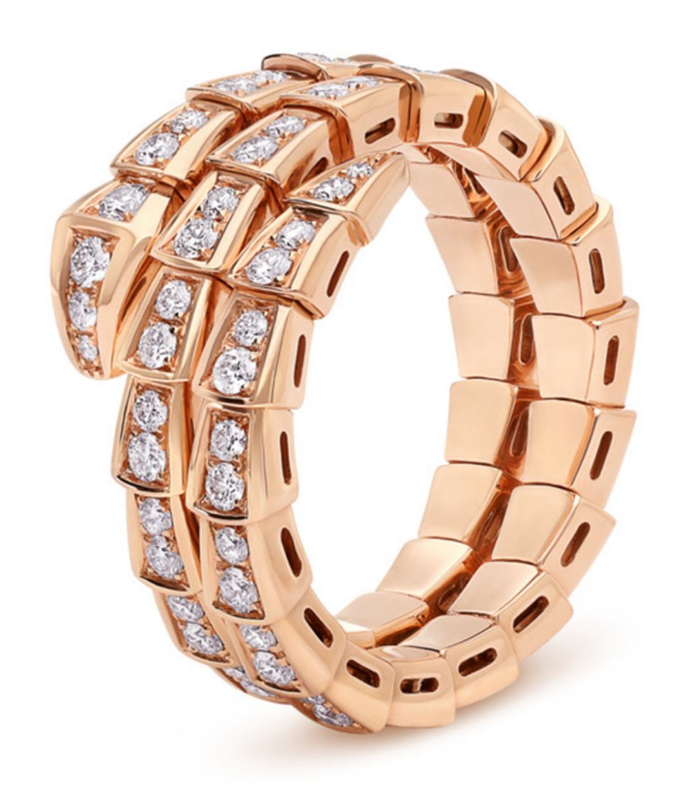 [AURORA]SERPENTI RING ROTGOLD DIAMANT DOPPELREIHIG