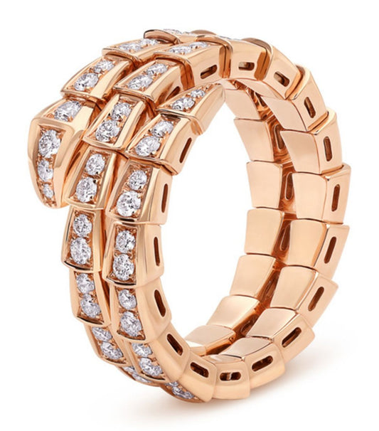 [AURORA]SERPENTI RING ROTGOLD DIAMANT DOPPELREIHIG