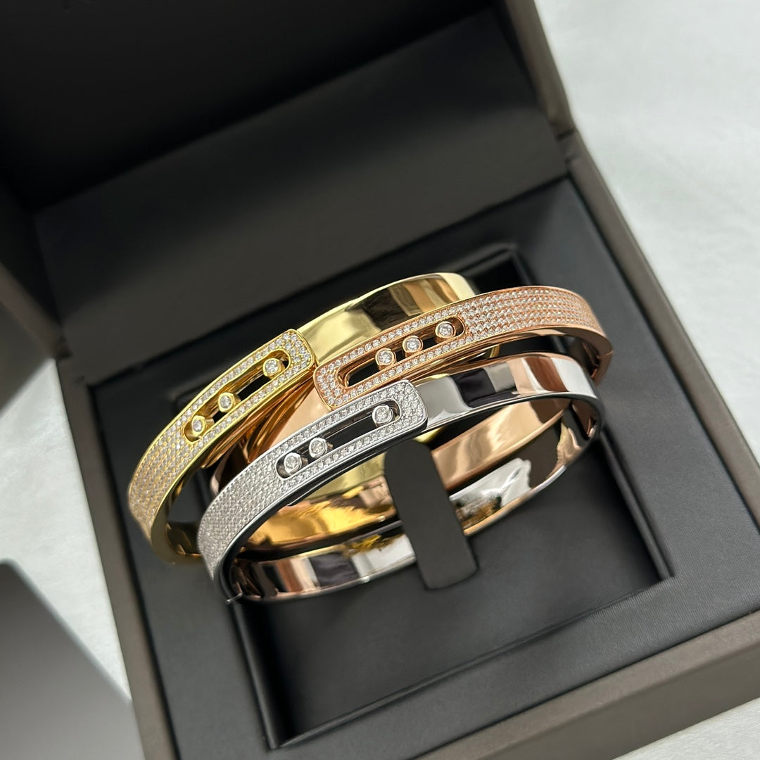 [AURORA]Move Noa Rose Gold Pavé Diamond Bangle Bracelet
