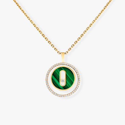 [AURORA]LUCKY MOVE 1 DIAMOND MALACHITE GOLD DIAMOND NECKLACE