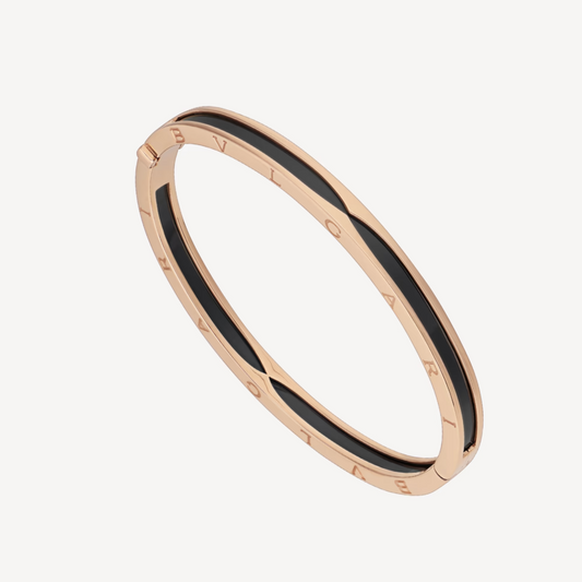 [Aurora]ZERO 1 PINK GOLD WITH BLACK CERAMIC BRACELET
