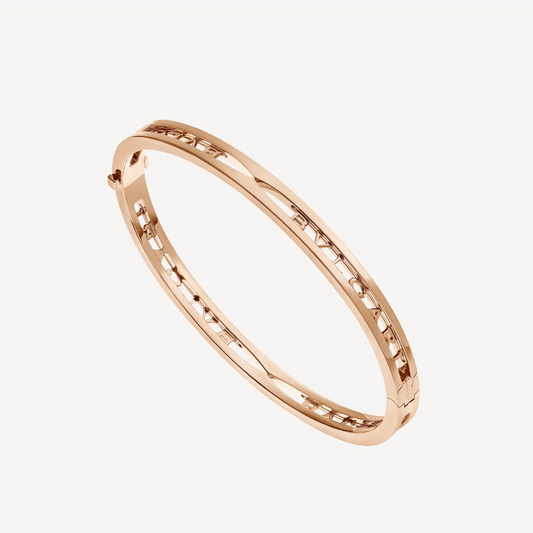 [Aurora]ZERO 1 SPIRAL LOGO PINK GOLD BRACELET