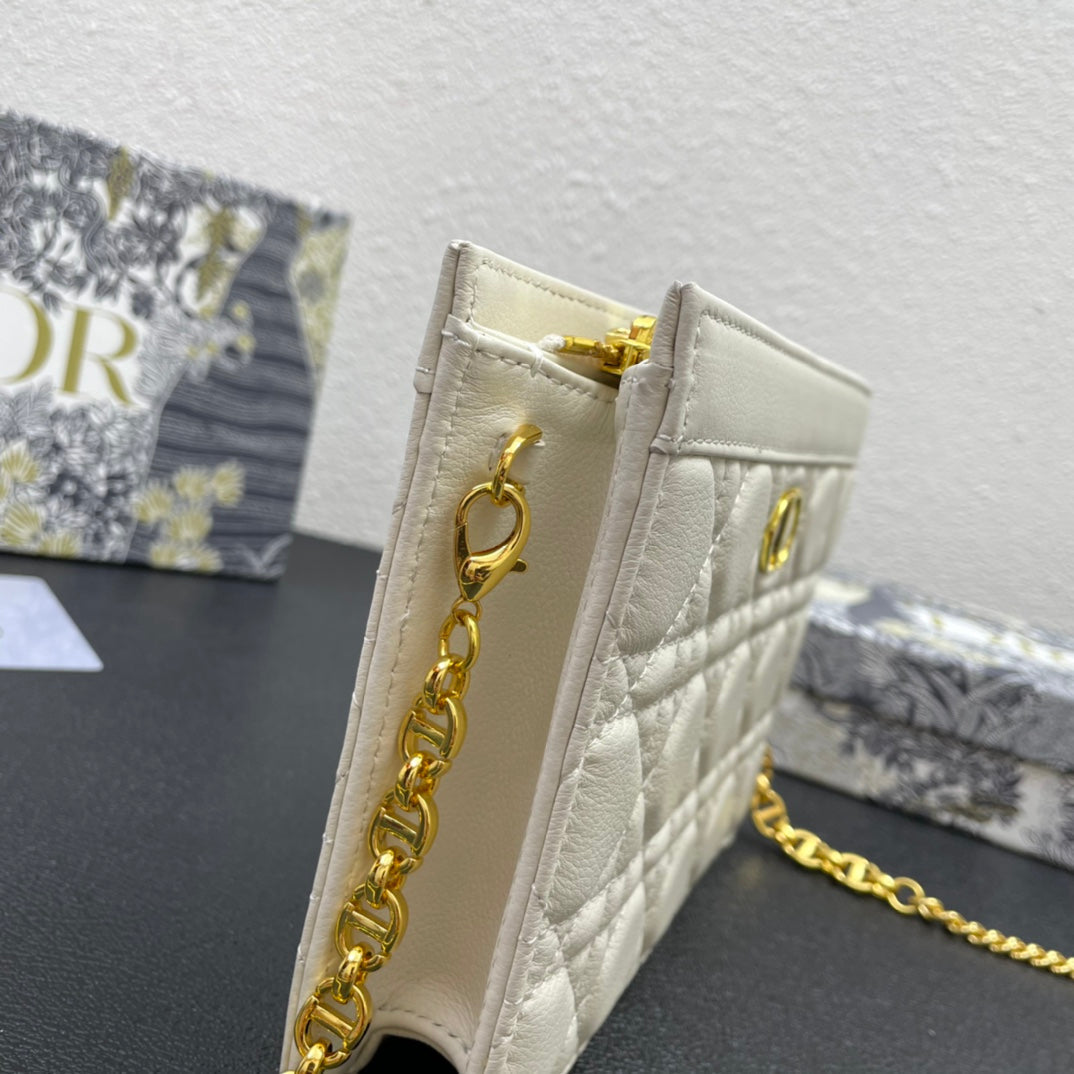 CARO POUCH 19 BAG IN WHITE CALFSKIN