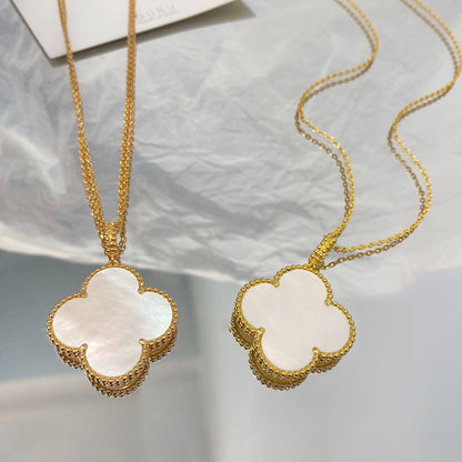 [Aurora]CLOVER 25MM MOP LARGE PENDANT NECKLACE