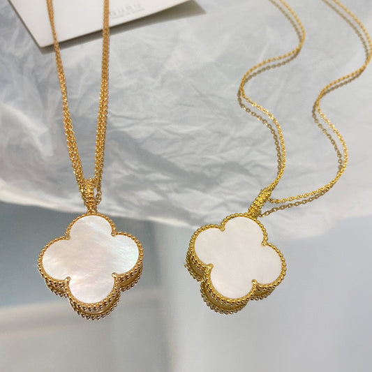 [Aurora]CLOVER 25MM MOP LARGE PENDANT NECKLACE