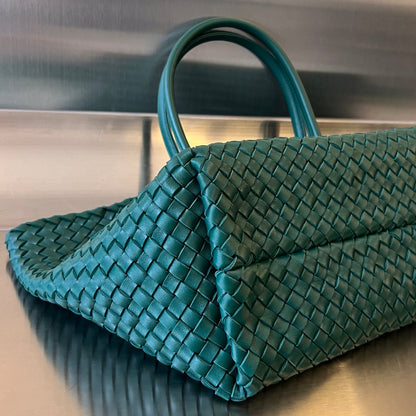 LARGE CABAT 51 IN KAITOKE GREEN LAMBSKIN