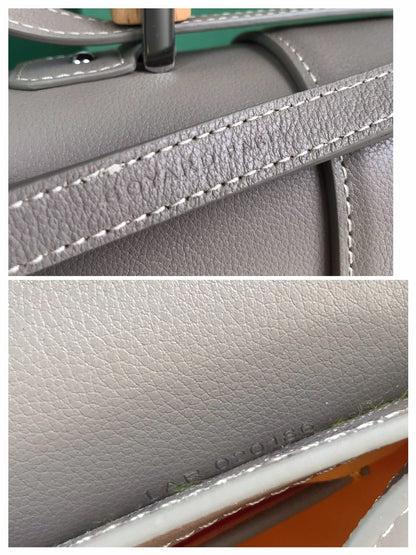 SAÏGON PM BAG 28 IN DESERT GOYARDINE CANVAS AND CALFSKIN