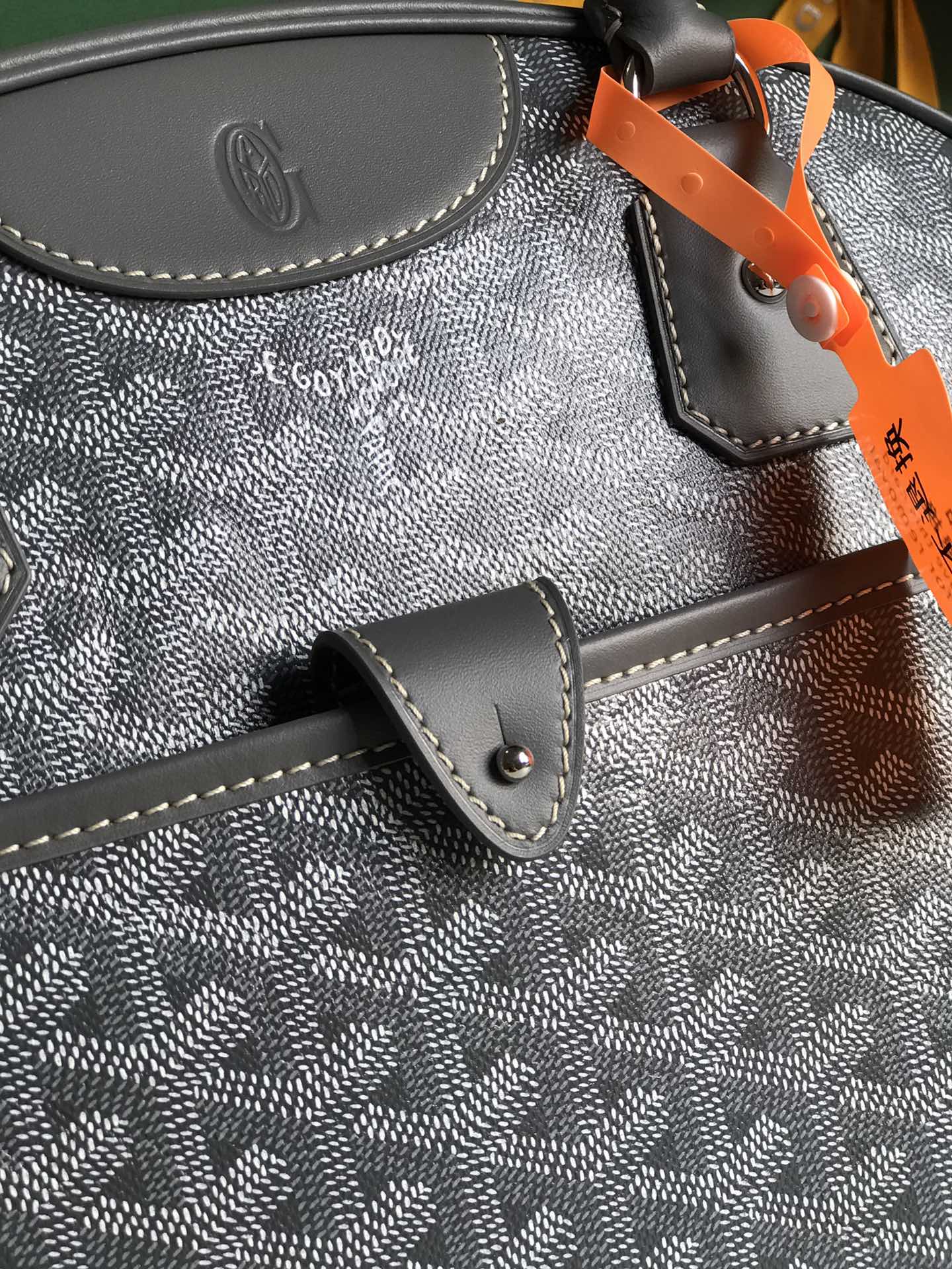 SAINT JEANNE BAG 35 IN GREY GOYARDINE CANVAS AND CALFSKIN