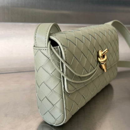 ANDIAMO 21 IN GRAY OLIVE LAMBSKIN