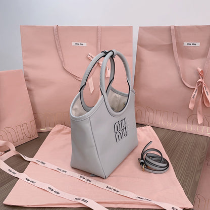 SMALL TOTE BAG 22 IN CHROME GRAY CALFSKIN