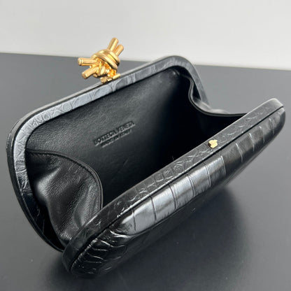 KNOT 19 IN BLACK CROCODILE PATTERN CALFSKIN