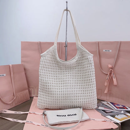 IVY TOTE BAG 40 IN WHITE MESH