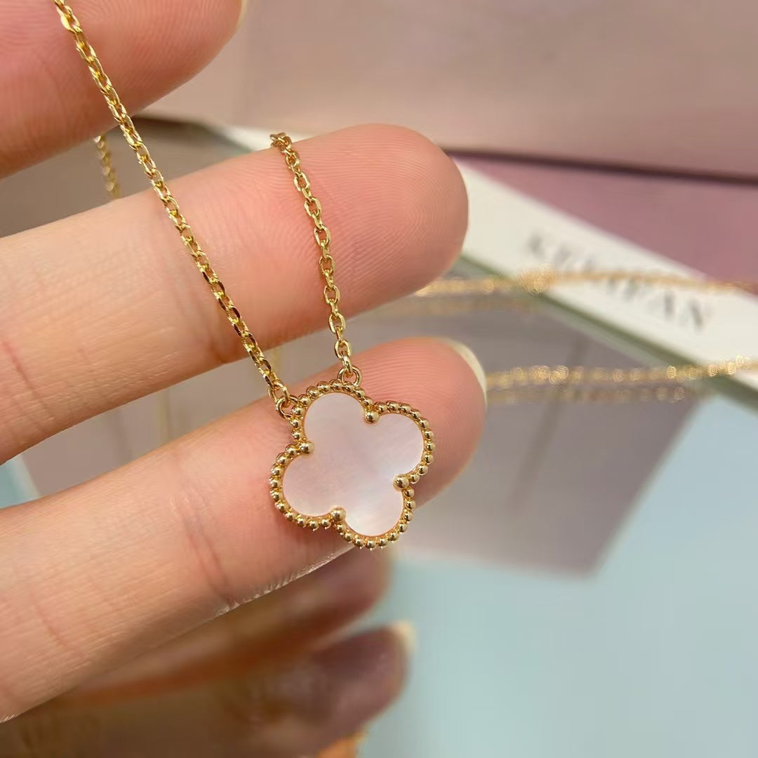 [AURORA]CLOVER 15MM PINK MOTHER-OF-PEARL NECKLACE