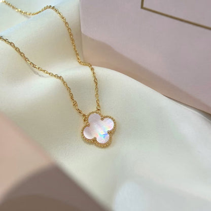 [AURORA]CLOVER 15MM PINK MOTHER-OF-PEARL NECKLACE