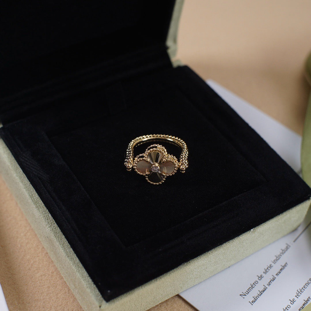 [Aurora]CLOVER RIVERSIBLE ROSE GOLD RING