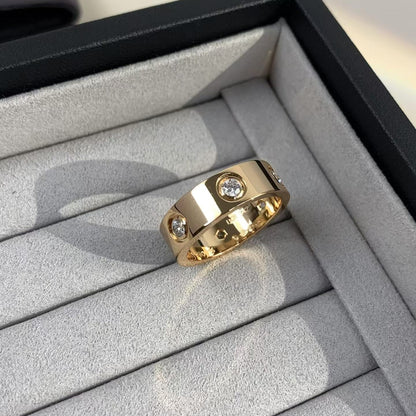 [Aurora]LOVE RING 5.5MM 6 DIAMONDS PINK GOLD