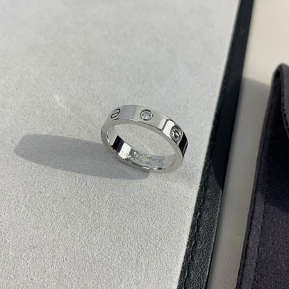 [Aurora]LOVE RING 4MM 1 DIAMOND SILVER