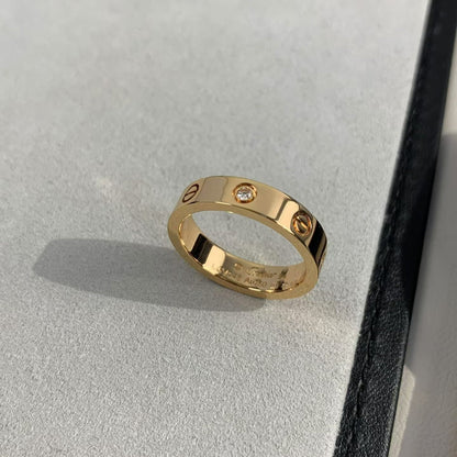 [Aurora]LOVE RING 4MM 1 DIAMOND PINK GOLD