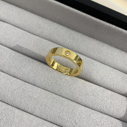 [Aurora]LOVE RING 4MM 1 DIAMOND GOLD