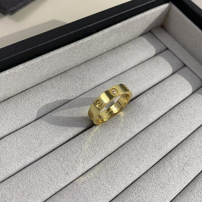 [Aurora]LOVE RING 4MM 1 DIAMOND GOLD