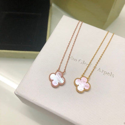 [AURORA]CLOVER 15MM PINK MOTHER-OF-PEARL NECKLACE